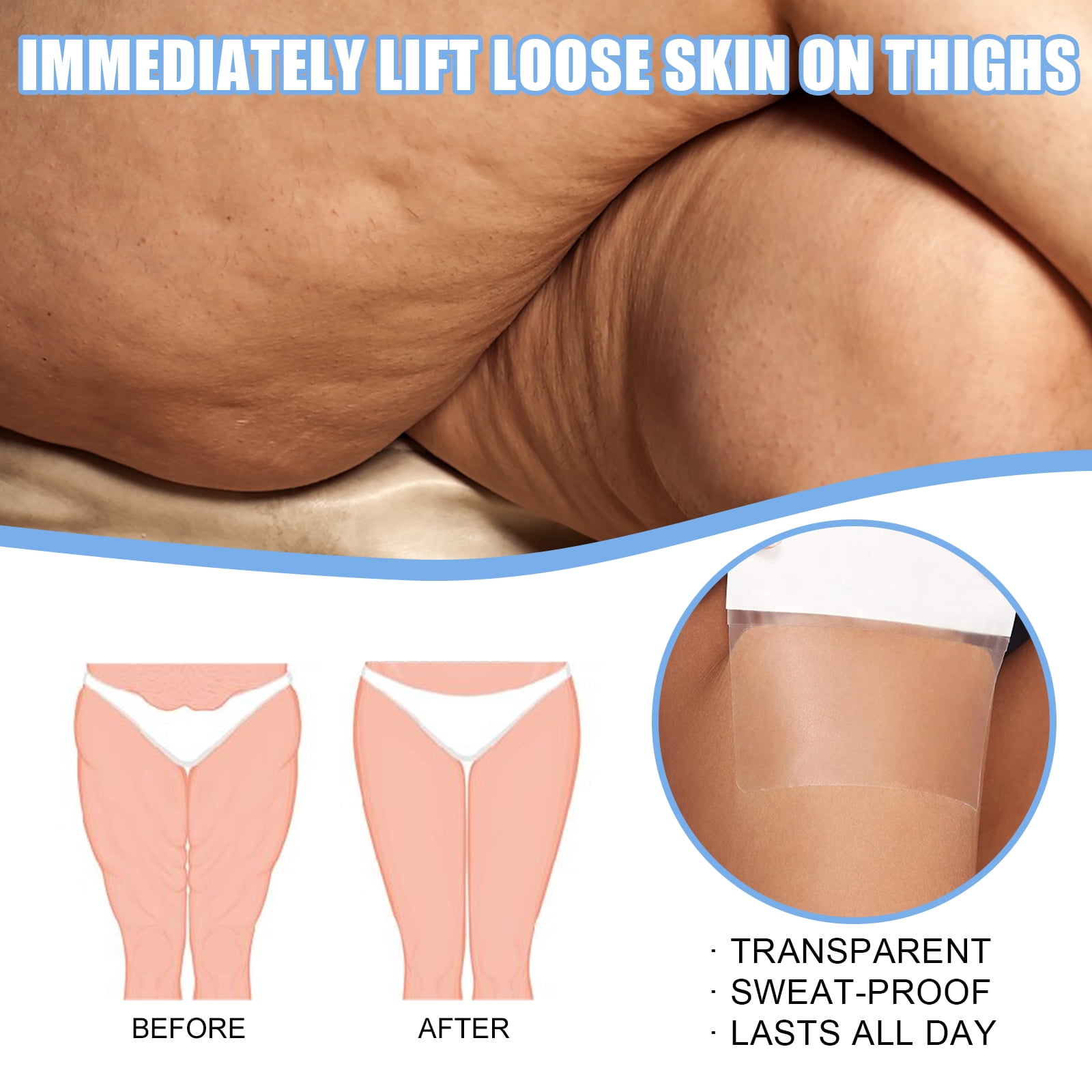 Alvantor Thigh Lift Tape Adhesive Invisible Leg Lift Tape Breathable Waterproof Body Shaping for Women, 10PCS
