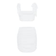 thumbnail image 3 of VISgogo, traje de falda para mujer, Color sólido, plisado, correa de doble cara, chaleco ajustado con tirantes + falda de cintura alta, conjunto sencillo de dos piezas VISgogo  moda, 3 of 6