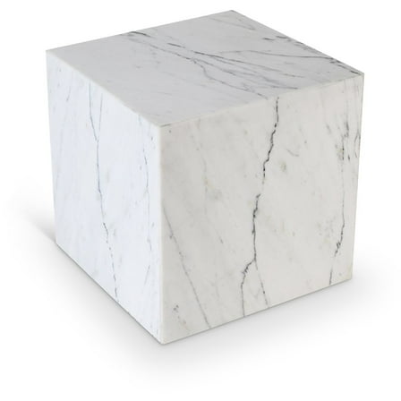 Meridian Furniture Bolzano White Marble End Table