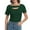 Deep Green, variant on Women's Cutout Square Neck Knit Top, Short Sleeve Slim Fit Casual Tee