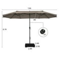 thumbnail image 3 of Costway Parasol de Patio Double Face Jumeau 15 Pieds Pare-Soleil Extérieur à Manivelle de Marché Base Café, 3 of 9