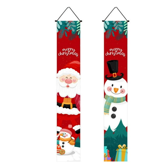 Cheapark Merry Christmas Door Banners - Hanging Porch Signs & Flags for Home Walls, Indoor/Outdoor Decor for Xmas Parties & Holiday Celebrations