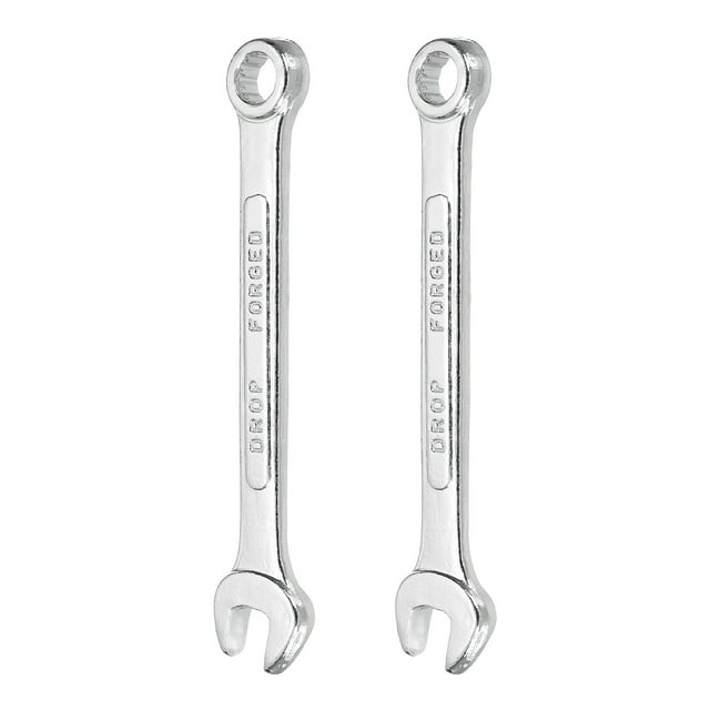 2 Pcs Clé à Combinaison 8mm Métrique Boîte 12 Points et Extrémité Ouverte Acier Zingué