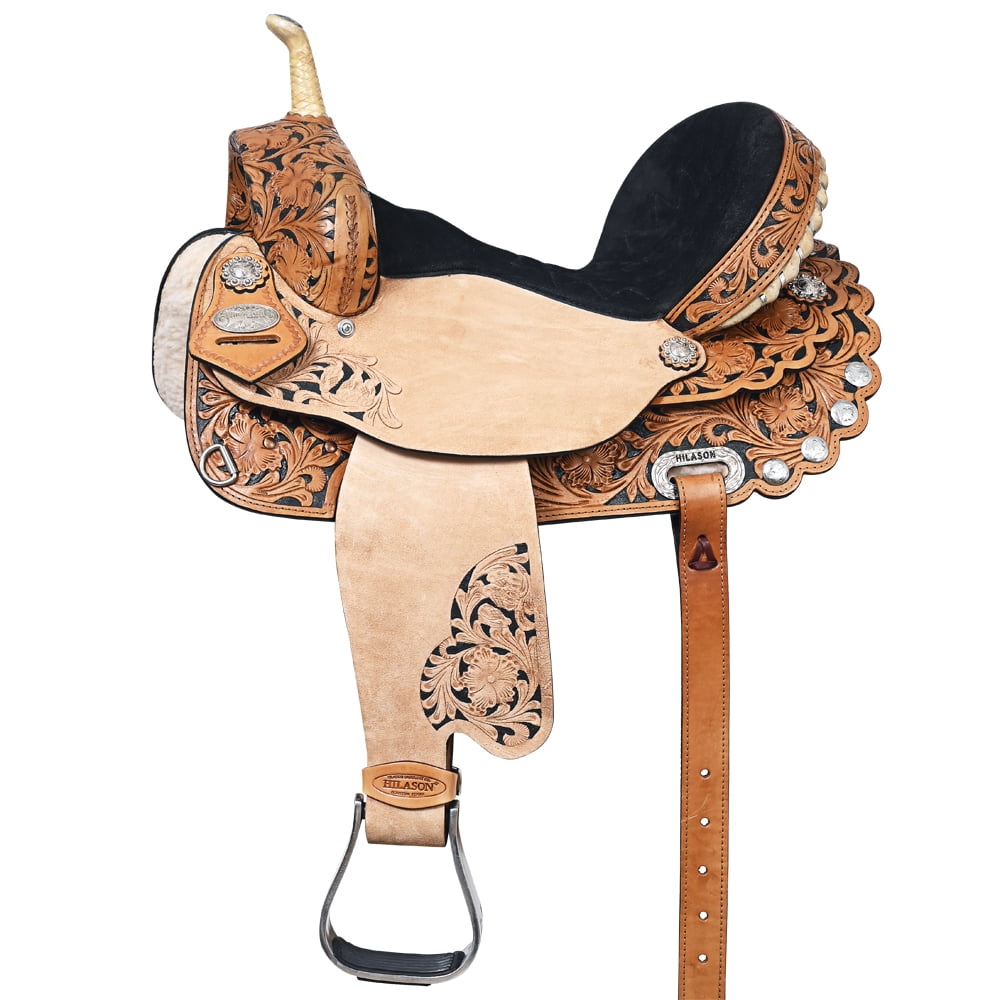 82HS 14 In Flex Tree Western Horse Saddle American Leather Trail Barrel ...