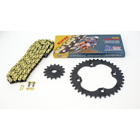 - 2009 2010 Suzuki LTR450 450 QuadRacer CZ Gold MX Chain & Black Sprocket 15/38