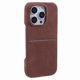 thumbnail image 1 of For iPhone 16 Pro Max Case Skin-Touch Leather+PC Phone Cover with Card Slot - Brown, 1 of 5