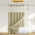 thumbnail image 6 of No Hooks Linen Textured Shower Curtain with Snap-in Fabric Liner Set,Beige Hotel Luxury Decor Shower Curtains for Bathroom with See Through Top Window,Water Resistant Fabric,72Wx75W,Cream, 6 of 6