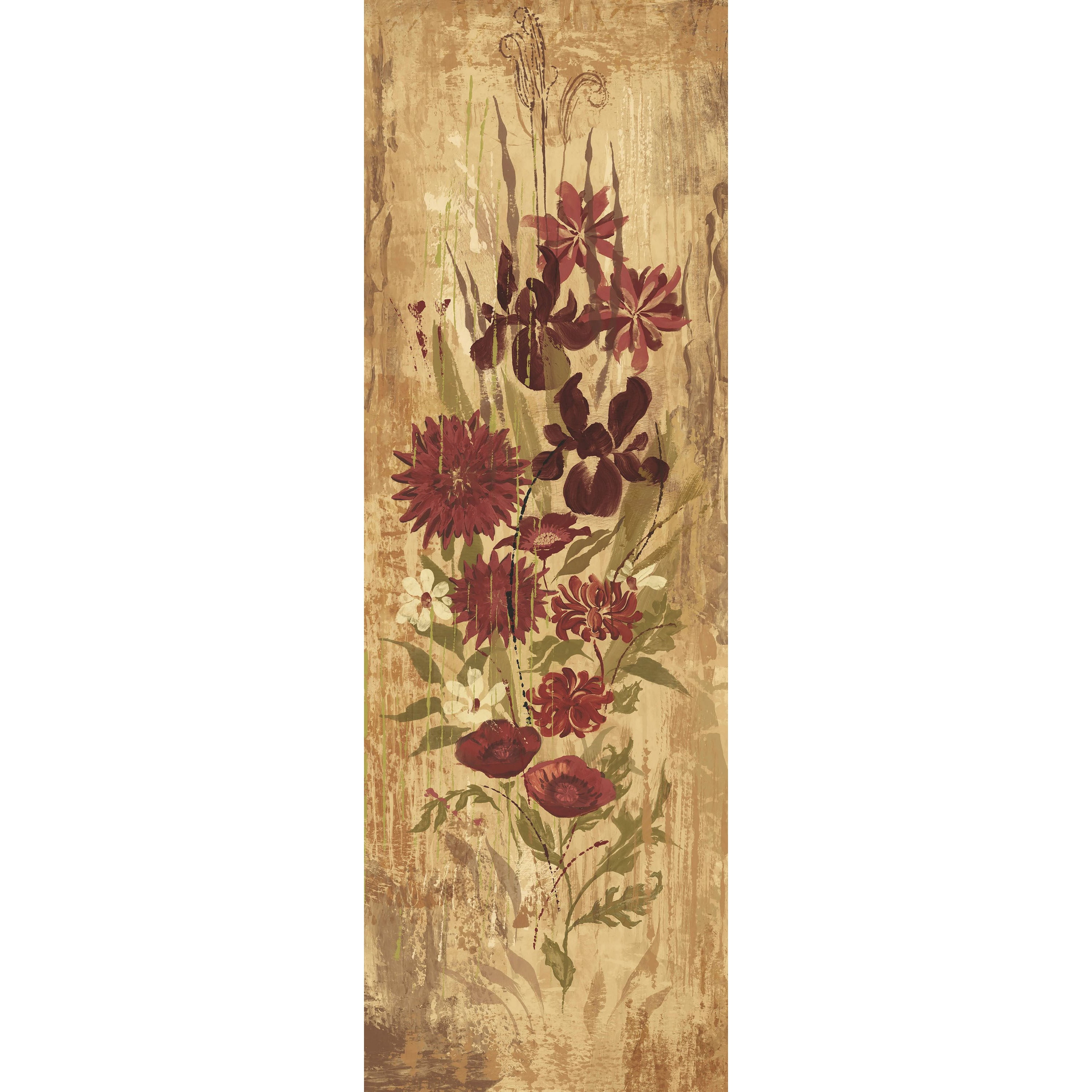 Marmont Hill "A Floral Frenzy Burgundy" Painting Print on Canvas