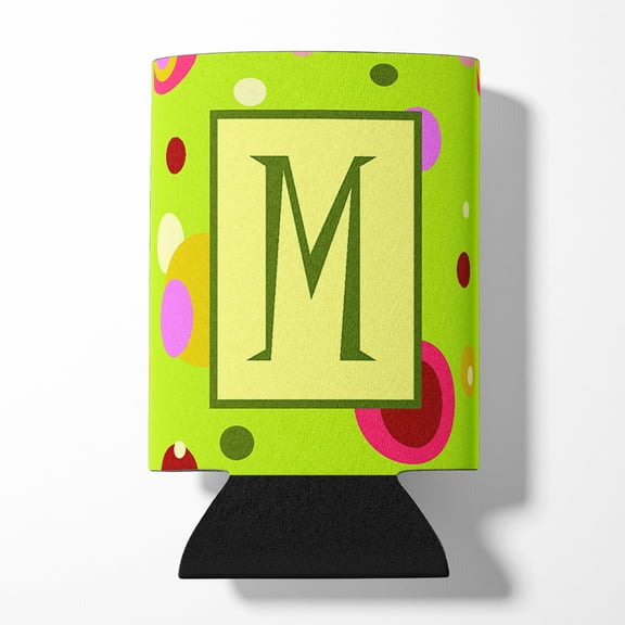 Letter M Monogram - Lime Green Can or Bottle Hugger