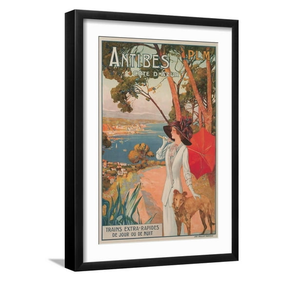 Art.com Travel Poster, Antibes Art Print, Black Frame Wall Art, 17" x 23"