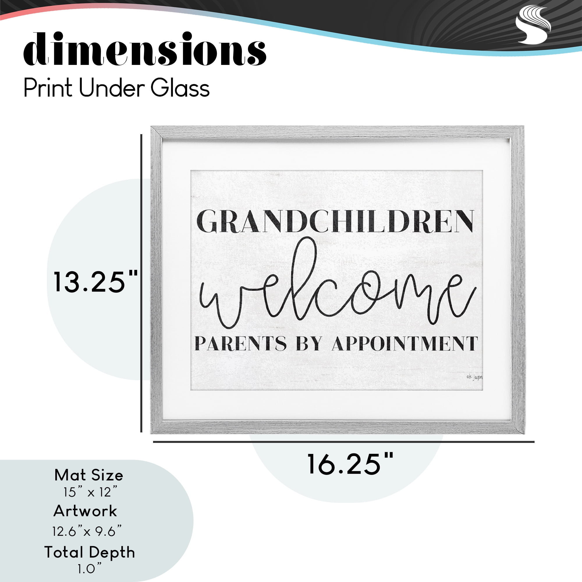 Stupell Industries Grandchildren Welcome Parents by Appointment Gray Framed Print Under Glass, design by Jaxn Blvd.