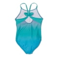 thumbnail image 2 of Little Mermaid Girls 4-6X Wet Effect Bow Back One-Piece Swimsuit, 2 of 2