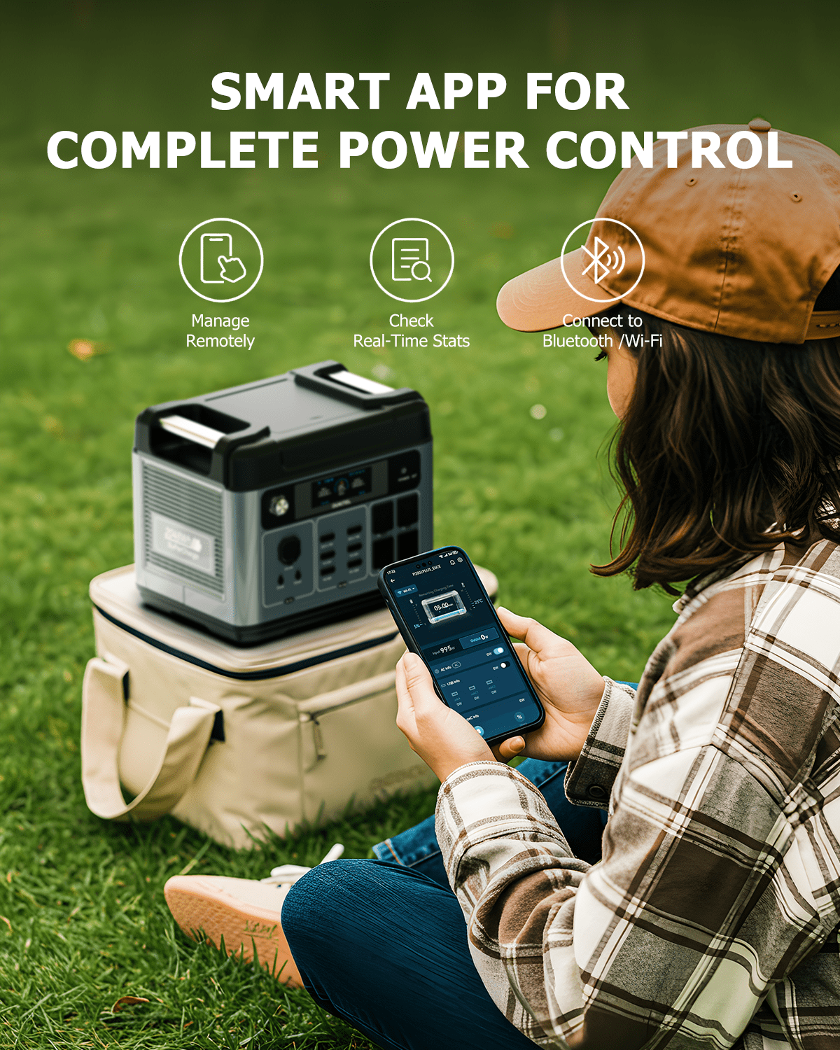 OSCAL PowerMax 1800 Solar Generator with 200W Solar Panels, 1024Wh LiFePO4 Battery, 1800W (3200W Surge) Portable Power Station, 700W Fast AC Charging, APP Control, 11 Outlets for Home, RV & Camping