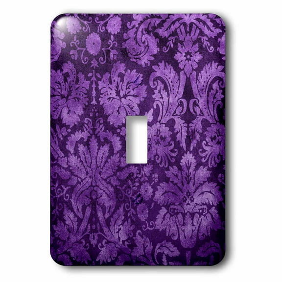 3dRose, Decorative Vintage Floral Wallpaper Purple, single toggle switch