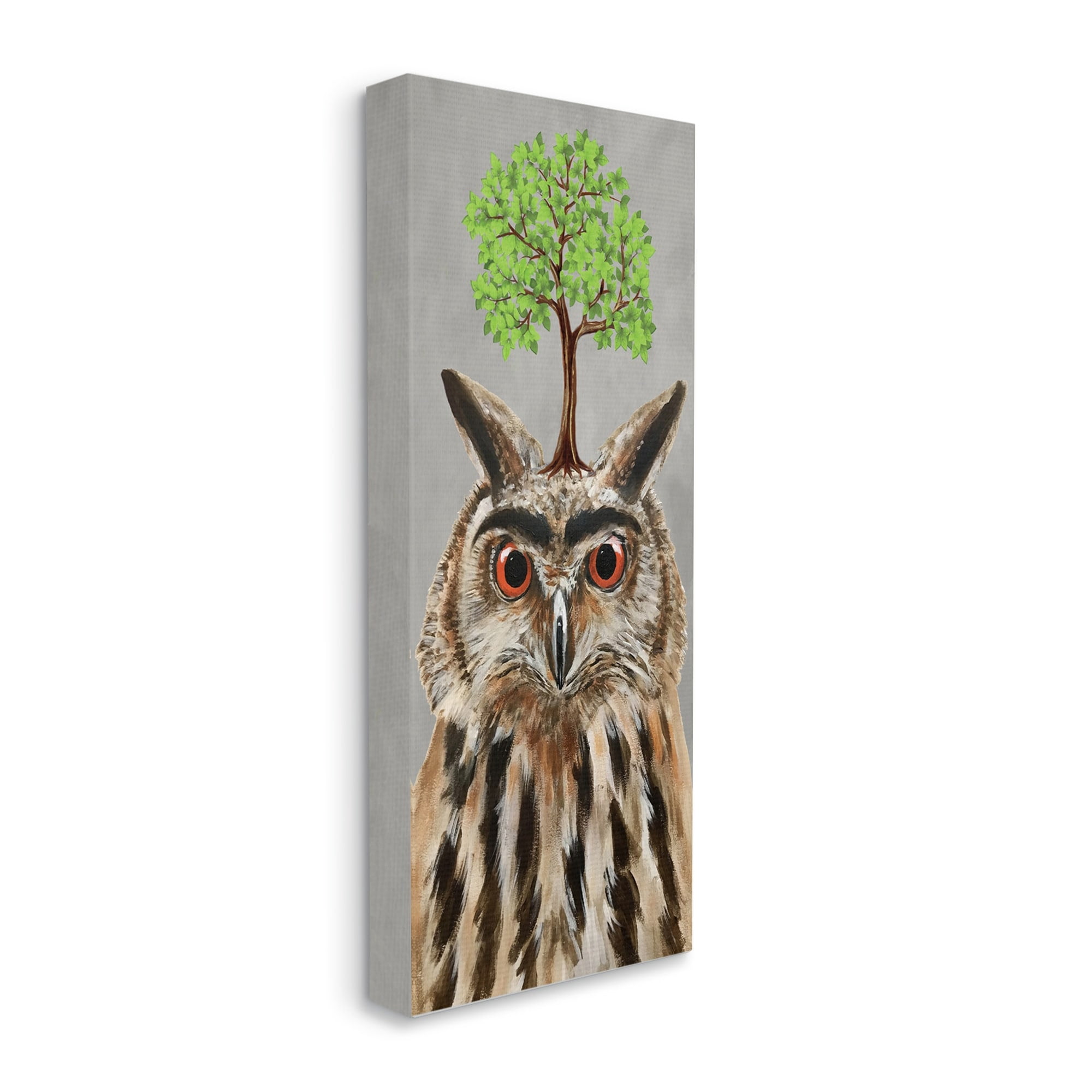 Stupell Industries Owl Tree Growing Wildlife Animals & Insects Painting Gallery Wrapped Canvas Print Wall Art