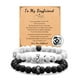 thumbnail image 1 of Pulsera de regalo para pareja, pulsera de acero inoxidable con letras de amor, pulsera de anillo de acero turquesa blanco esmerilado negro, traje, 1 of 1