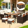 thumbnail image 4 of Gymax 9PCS Rattan Wicker Patio Dining Set Outdoor Furniture w/ Cushion, 4 of 10