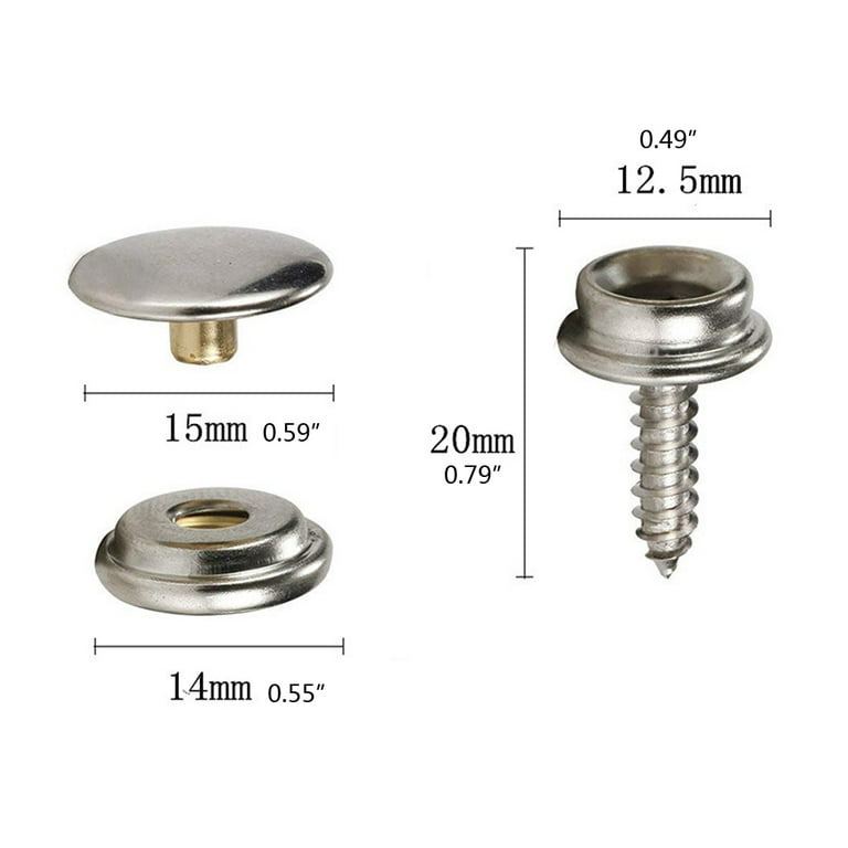 GENEMA 10 Sets Stainless Steel Snap Fastener Marine Yacht Boat Canvas Cover  Tool Button 