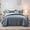 Bluish Grey, variant on IR Imperial Rooms 3 Piece Quilt Set Microfiber Embossed Leaf Bedspread Soft Lightweight Coverlet Queen Black