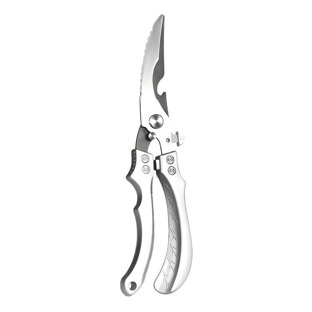 Tijeras de Cocina para Aves, Tijeras de Acero Inoxidable para Alimentos, Tijeras Utilitarias Multiusos con Empuñadura Ergonómica para Carne, Aves, Verduras, Mariscos y Barbacoa, 25 cm