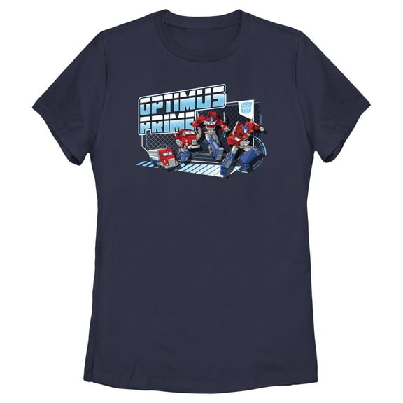 Women's Transformers: EarthSpark Transforming Optimus Prime  Graphic Tee Navy Blue Medium