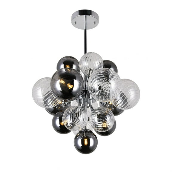 CWI Lighting Pallocino 8 Light Contemporary Metal Chandelier in Chrome