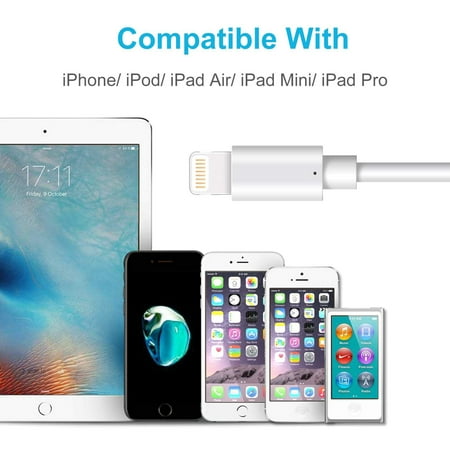 ilikable Lot de 3 Câble iPhone 2M Cable Chargeur iPhone Certifié MFi Câble  Lightning avec Connecteur Résistant Charge Rapide Compatible avec iPhone  11/XS/8 Plus/7 Plus/6s/iPad Air/Airpods-Blanc : : High-tech
