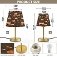 thumbnail image 2 of Modern Minimalist Cone Desk Lamp Antique Bronze Base & Linen Shade Bedside Table Lamp for Bedroom Living Room, Office, Dorm Cute Foxes in Cute Costumes Medium, 2 of 7
