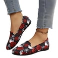 thumbnail image 2 of Domuza Walking Shoes Women Breathe Mesh Slip On Sneakers Lightweight Floral Casual Loafers Trendy Comfortable Walking Sneakers for Women Black 8（EU-40）, 2 of 4