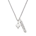 thumbnail image 1 of Delight Jewelry Silvertone Small Long White Heart Silvertone Sisters Best Friends Forever Bar Charm Necklace, 23", 1 of 4