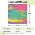 thumbnail image 2 of Colorful Tie Dye Pattern Square Fitted Tablecloth with Elastic Edge,Square Table Cover,Washable Elastic Table Cover for Home Kitchen Party Decor 34"x34", 2 of 6
