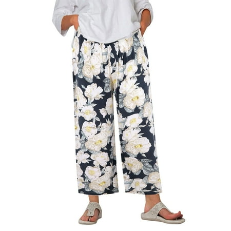 

Womens Pants Pajama Comfy Printed Wide Leg Lounge Bow Elastic Waist Long Pj Bottoms Pants for Women