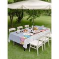 thumbnail image 3 of Outdoor Tablecloth with Umbrella Hole and Zipper, Happy Easter Rectangle Table Cloth 60x102 Inch Waterproof Tablecloth, Colorful Spring Eggs Haze Blue Wooden Picnic Table Cover for Patio Camping, 3 of 7