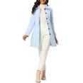 thumbnail image 2 of INSPIRE CHIC Women's Peter Pan Collar Single Breasted Winter Overcoat S Solid Light Blue, 2 of 6