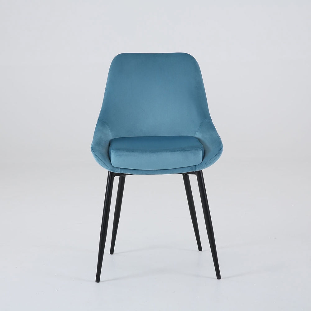 Kepooman Dining Chairs, Mid Century Modern Kitchen Velvet Upholstered Accent Leisure Chairs, Set of 2, Blue Kepooman Dining Chairs, Mid Century Modern Kitchen Velvet Upholstered Accent Leisure Chairs, Set of 2, Blue