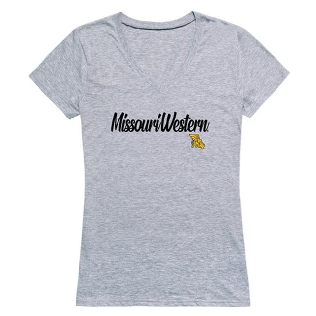 W Republic 555-439-HGY-04 T-Shirt Script Missouri Western State University Griffons pour Femmes, Gris Chiné - Extra Large
