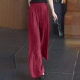 thumbnail image 5 of SDNall Trousers Pants for Women New Casual Quick Drying Sun Protection Lightweight and High Elastic Wide Leg Pants for Spring and Summer Wide Leg Trousers Women (Wine,Sizes：M-2XL), 5 of 9
