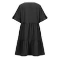 thumbnail image 6 of Patlollav Womens Summer Casual Short Sleeve Ruffle Dress Sweet Cute V-Neck Mini Dress with Pocket, 6 of 6