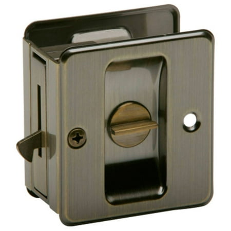 Vintage Brass Door - SCHLAGE BUILDERS HARDWARE SC991B5 LATCH POCKET DOOR PRVCY ANTBRS Finish=Antique
