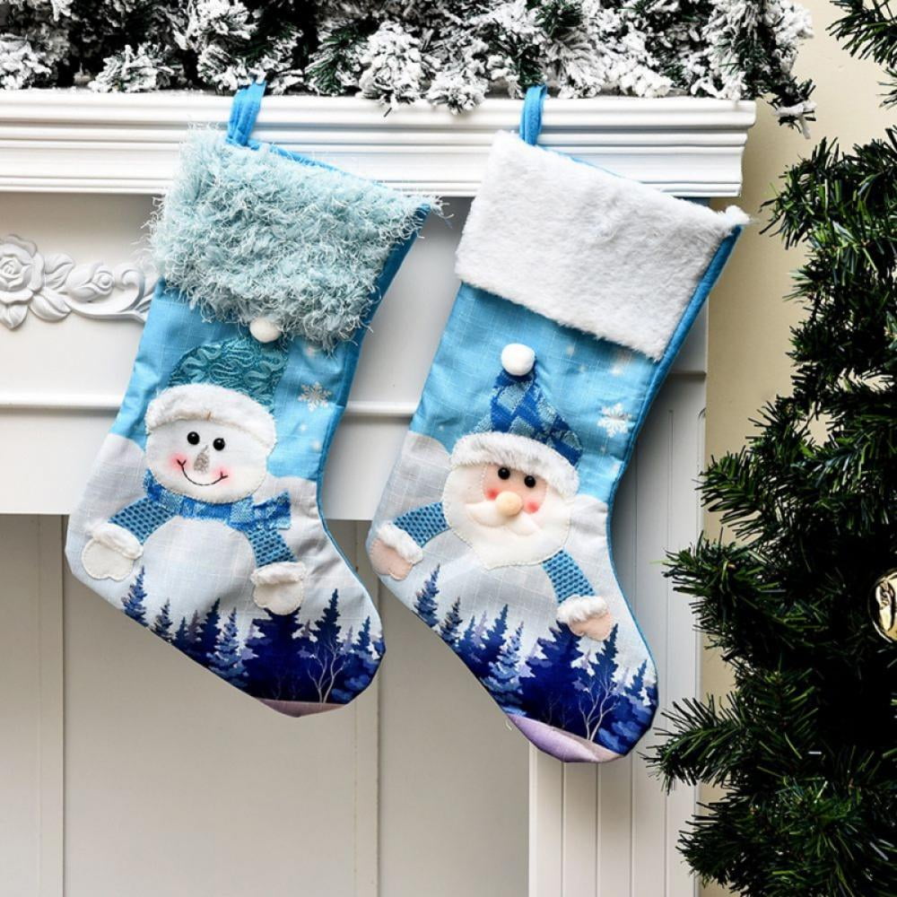 Christmas Stocking Santa Stocking BLUE Clayre & Eef for filling 14 x24 cm 