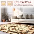 thumbnail image 2 of ODIKA 4'x6' Machine Washable Non-Slip Area Rug, Vintage Floral Medallion with Intricate Vine Scrollwork High Traffic Rug, Beige, 206325, 2 of 7
