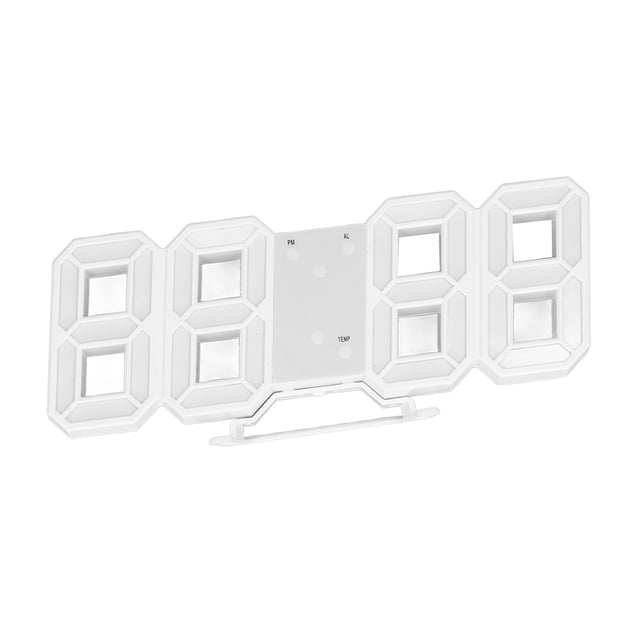 3D LED Wall Clock Digital Alarm Timer Temperature Night Light, USB Power Supply, Real Time Sensing, Dual Power Supply, for Home Livingroom