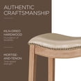 thumbnail image 4 of Maven Lane Adrien Saddle Barstool in Weathered Oak Finish w/ Avanti Bone Vegan Leather, 4 of 6
