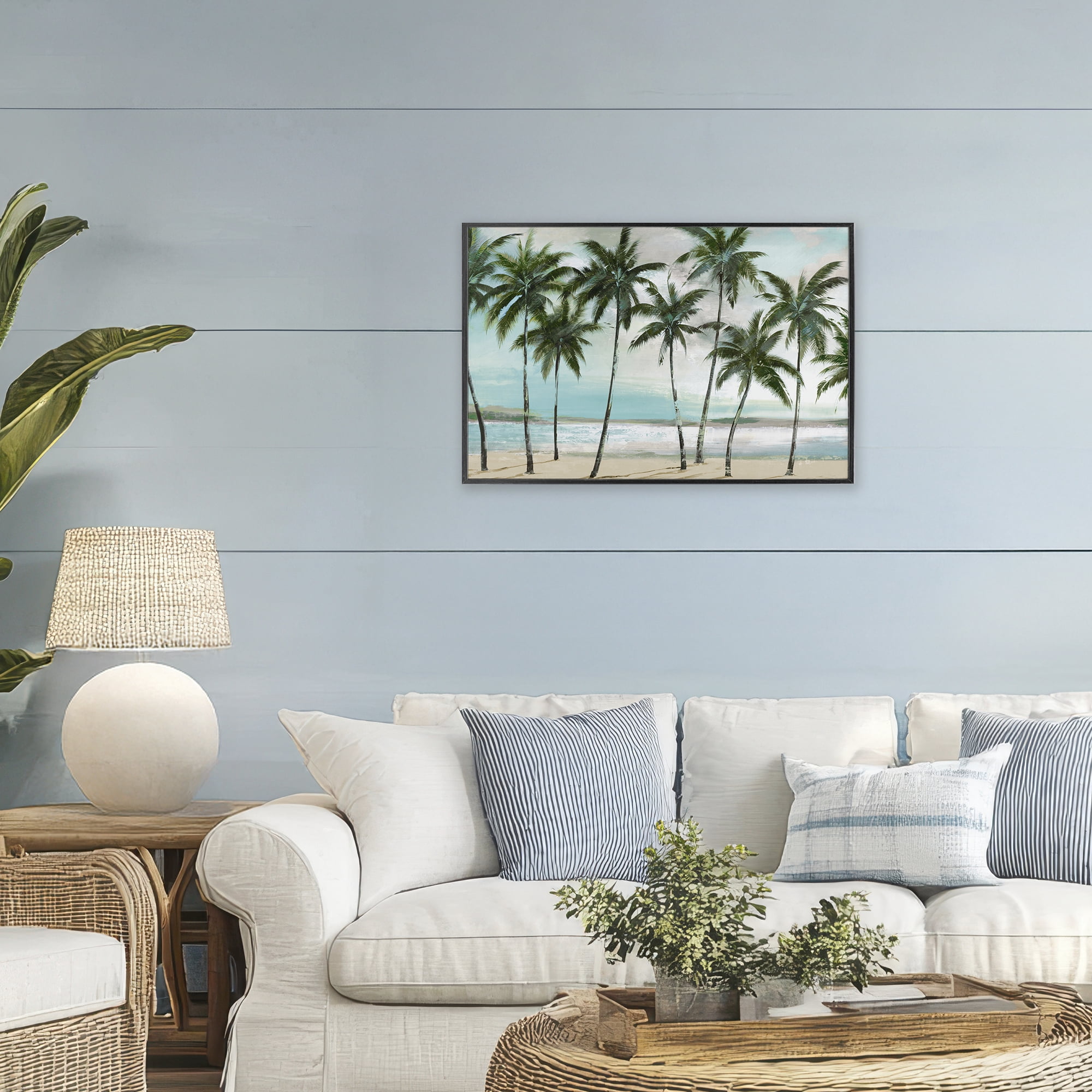 Stupell Industries Palms in A Row Coastal Black Framed Giclee Art, design by Lorenzo Collective