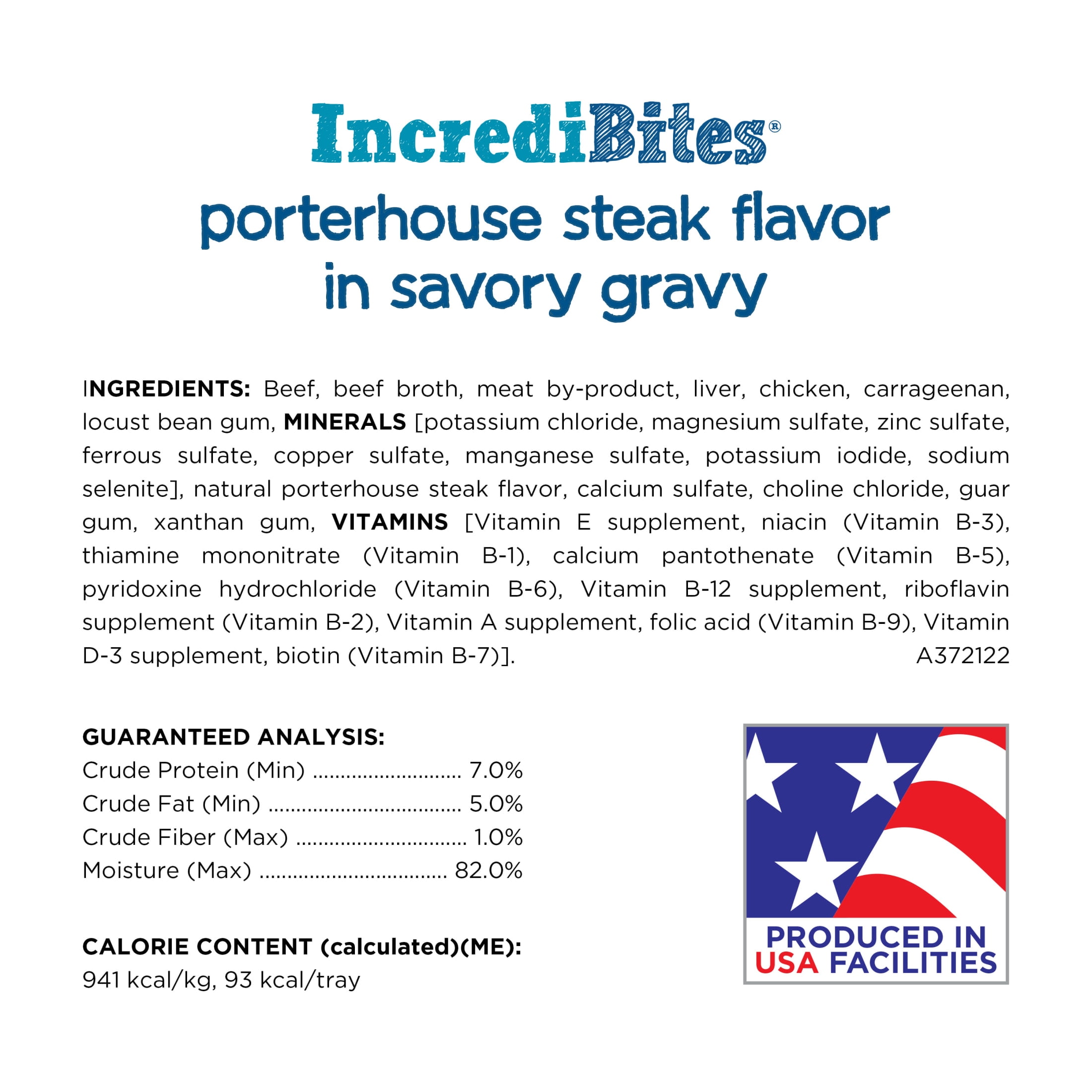 Purina Beneful IncrediBites Pate Wet Dog Food for Small Dogs, Natural Soft Porterhouse Steak Flavor in Savory Gravy, 3.5 oz Tub