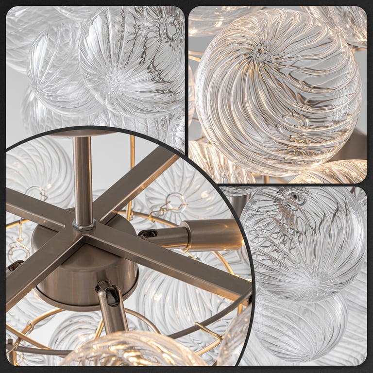 Longree Cluster Bubble Ball Glass Chandelier, silver Finish and