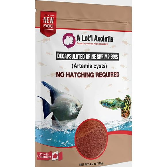 A Lot'l Axolotls - Decapsulated Brine Shrimp Eggs Non-Hatching - BBS Artemia Cyst - Fish / Fry Food - 100 g / 3.5 Oz