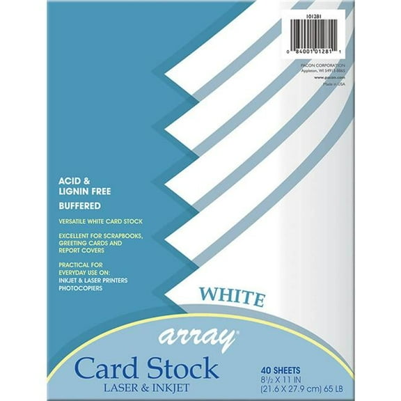 Pacon White Card Stock - 40 Sheet Per Pack - Pack of 3