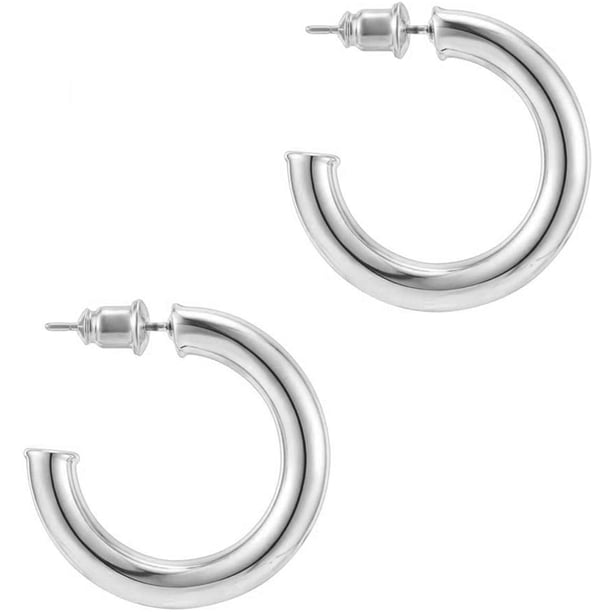 argollas abiertas gruesas y livianas de color oro de 14 quilates | Pendientes de aro de oro para mujer MFZFUKR WMPH-887-5