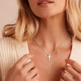 thumbnail image 3 of APSVO S925 Sterling Silver Plated Cross Necklaces for Women Girls Cross Pendant Chain Catholic Religious Christian Birthday Graduation Jewelry Gifts Teen Her Adults Mom Wife Daughter Kids Age Ideas, 3 of 6